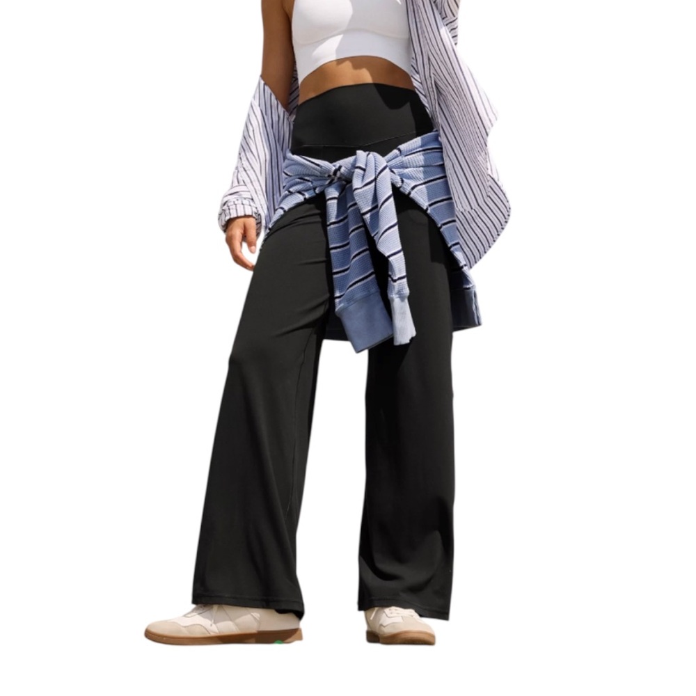 Aerie Offline NWT High Waisted Black Wide Leg Pants Yoga Athleisure Sz XL Tall
